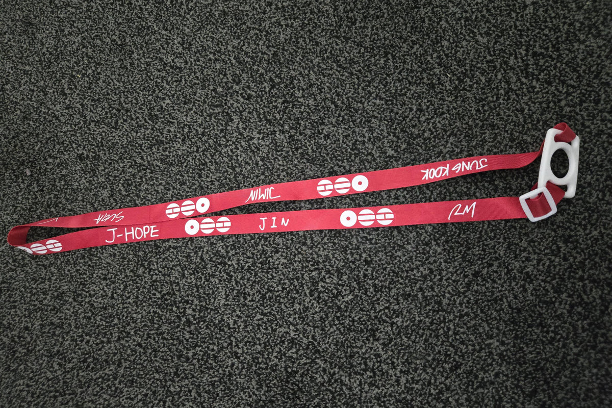 Arirang lightstick holder, lanyard BTS- red and white