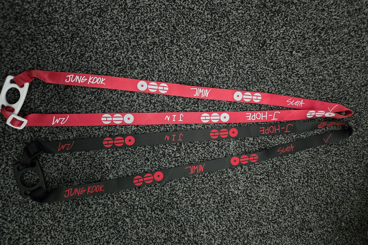 Arirang lightstick holder, lanyard BTS- red and white