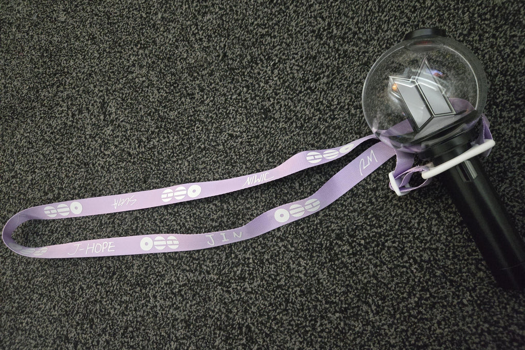 Arirang lightstick holder, lanyard BTS- purple and white