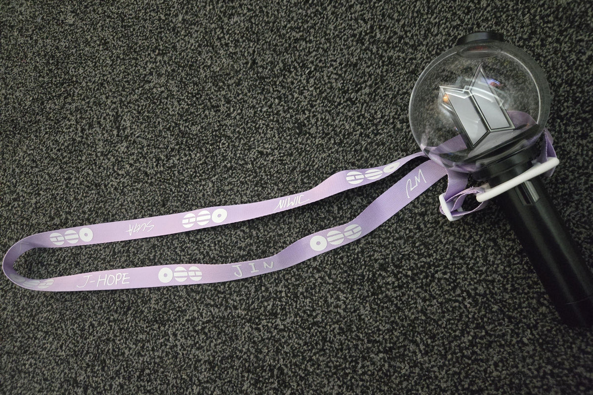 Arirang lightstick holder, lanyard BTS- purple and white