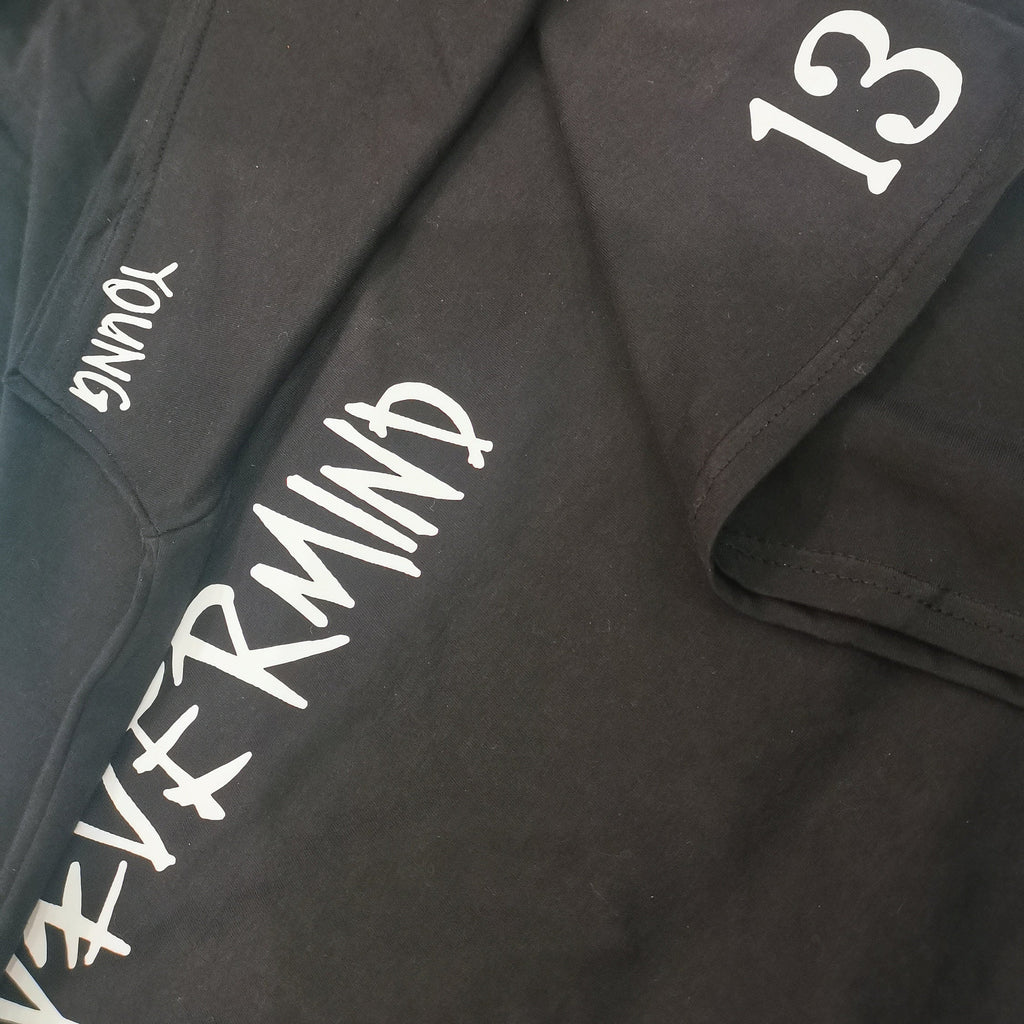 Jimin of BTS-Inspired “NEVERMIND” Black T-Shirt