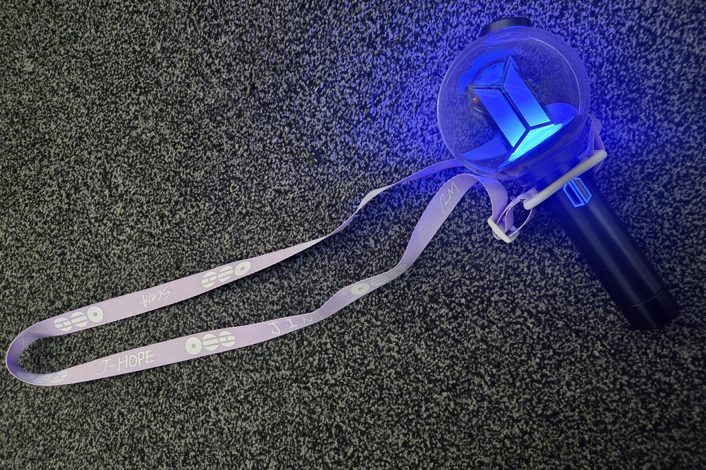 Arirang lightstick holder, lanyard BTS- purple and white